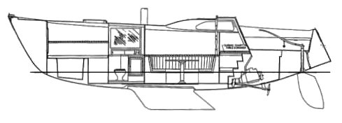 Columbia 34 MK2 sailboat with shoal draft drawing