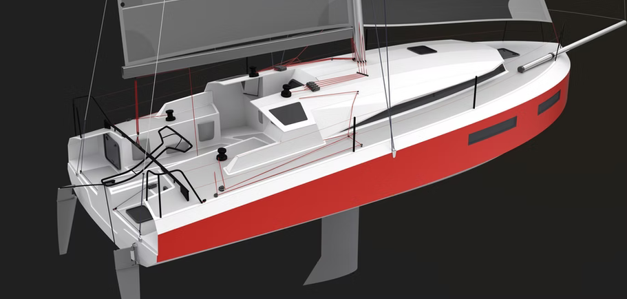 Kaori 850 plywood scow sailboat - drawing
