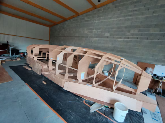 Kaori 850 plywood scow sailboat - under construction